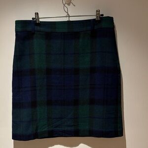 Talbots Green and Blue Checkered Mini Skirt